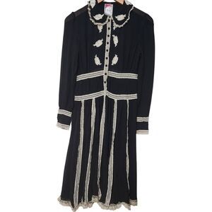 Yoana Baraschi Sheer Black & Cream Lace Dress